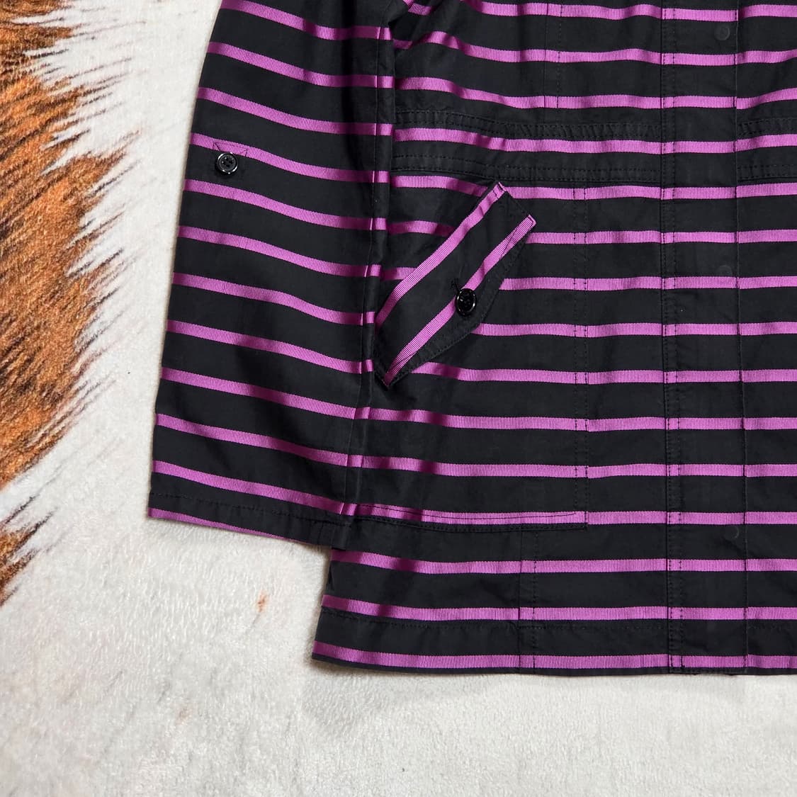 일본 빈티지 퍼플 스트라이프 후드 자켓 상품이미지3