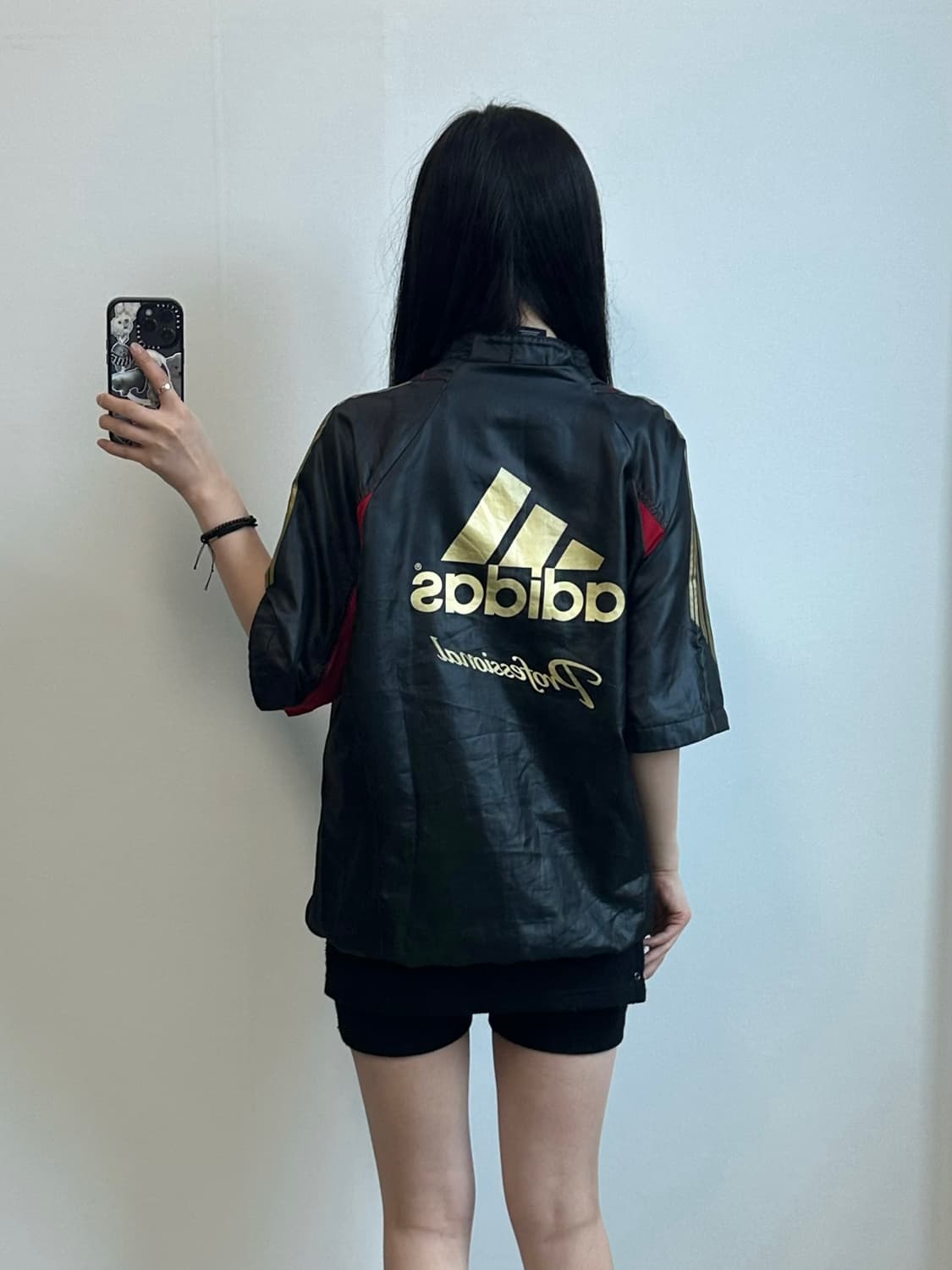 아디다스 빅로고 하프 집업 반팔 웜업 상품이미지1