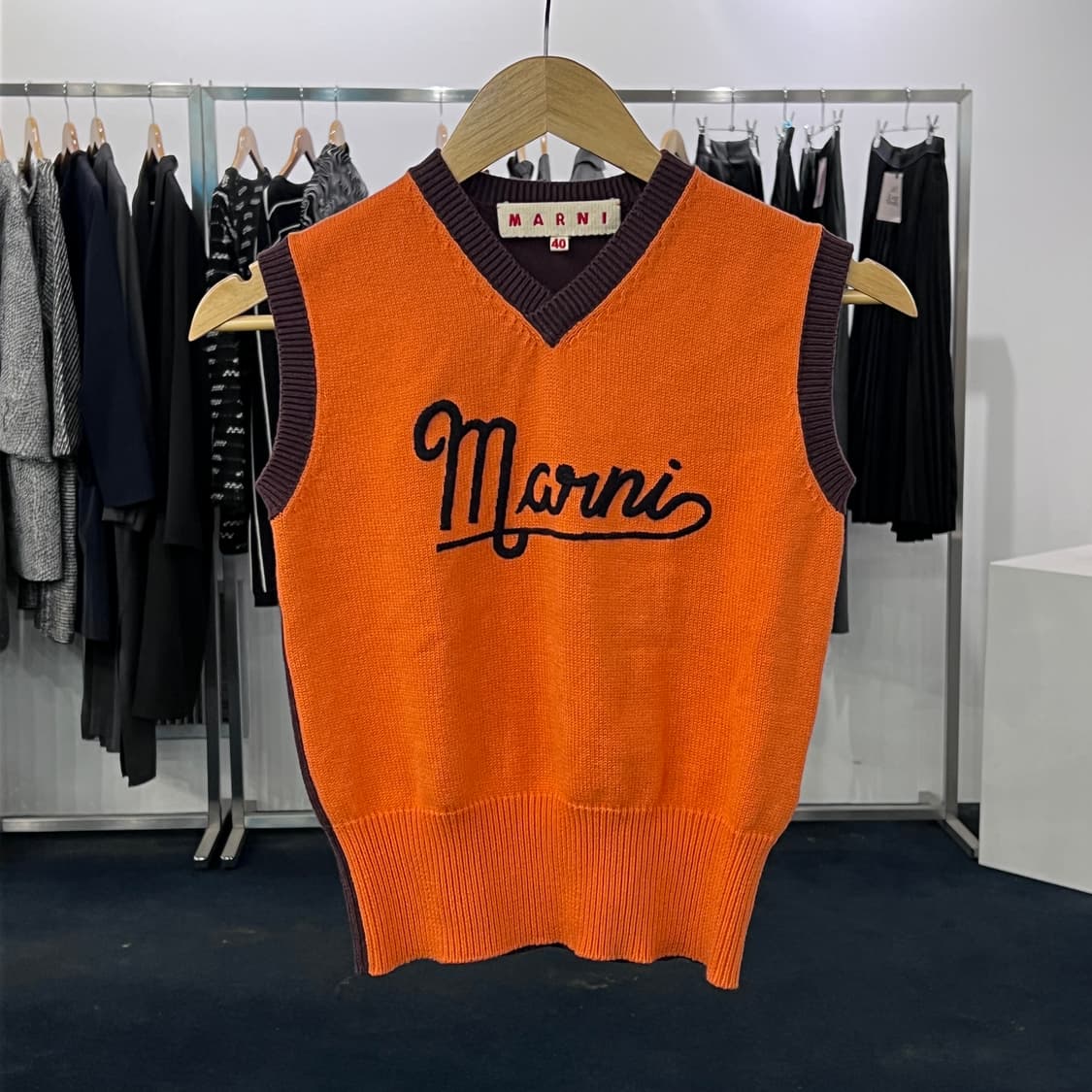 [40] 마르니 브이넥 스웨터 캐럿 니트조끼 상품이미지3