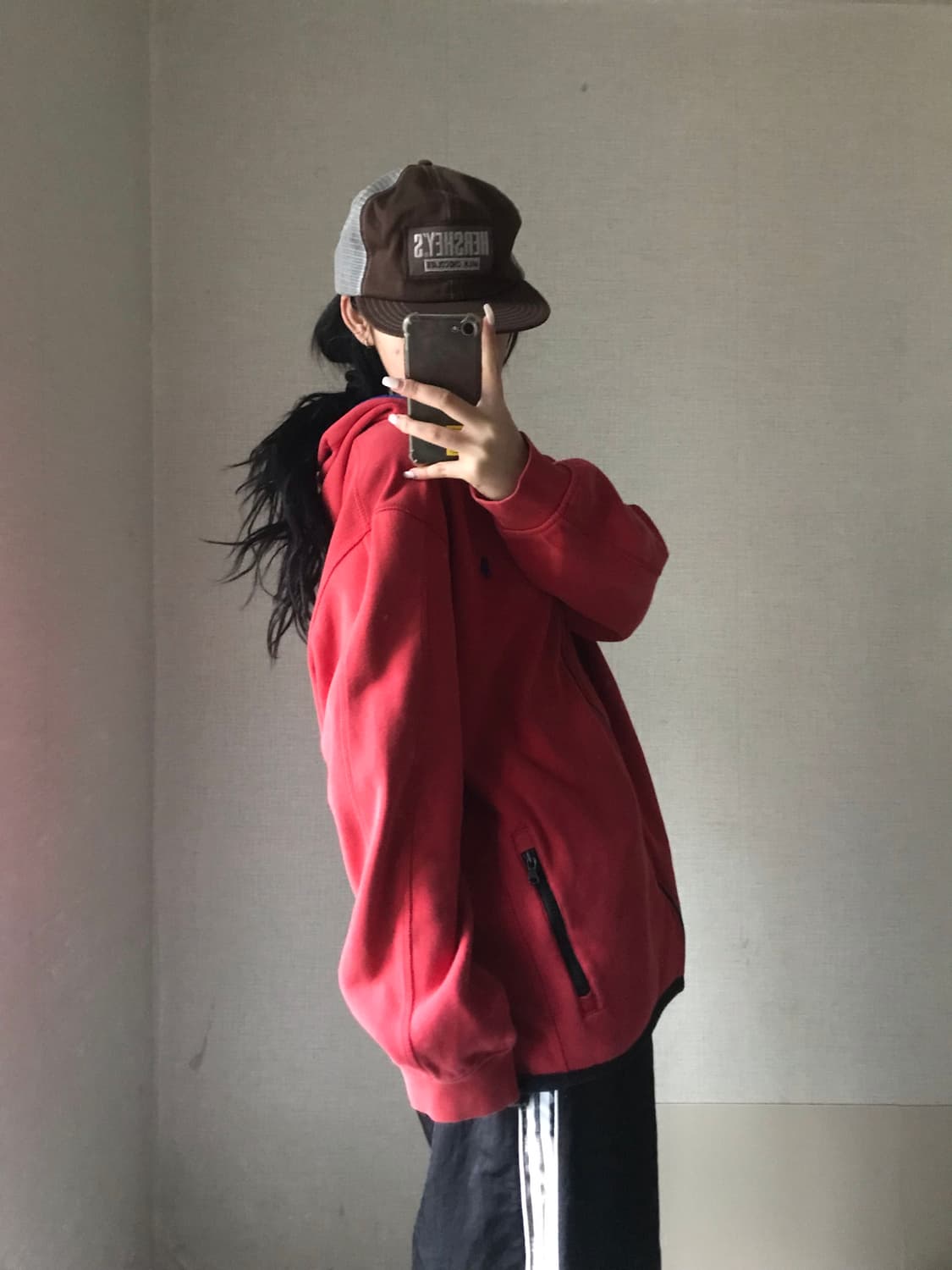 폴로 레드 오버핏 후드집업 상품이미지5