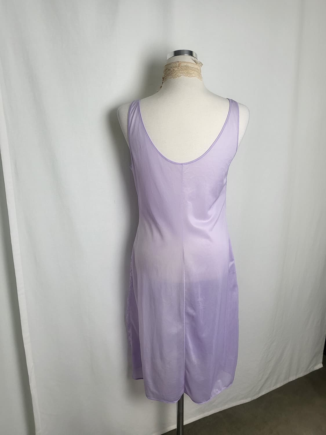 빈티지 뮤트 퍼플 레이스 슬립 원피스 상품이미지3