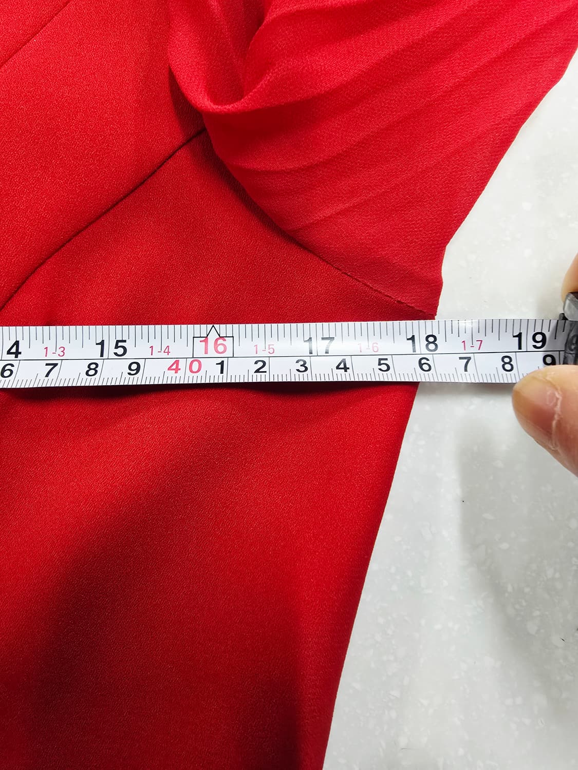 미니멈 레드 롱 슬리브 원피스 큐빅 장식 상품이미지6