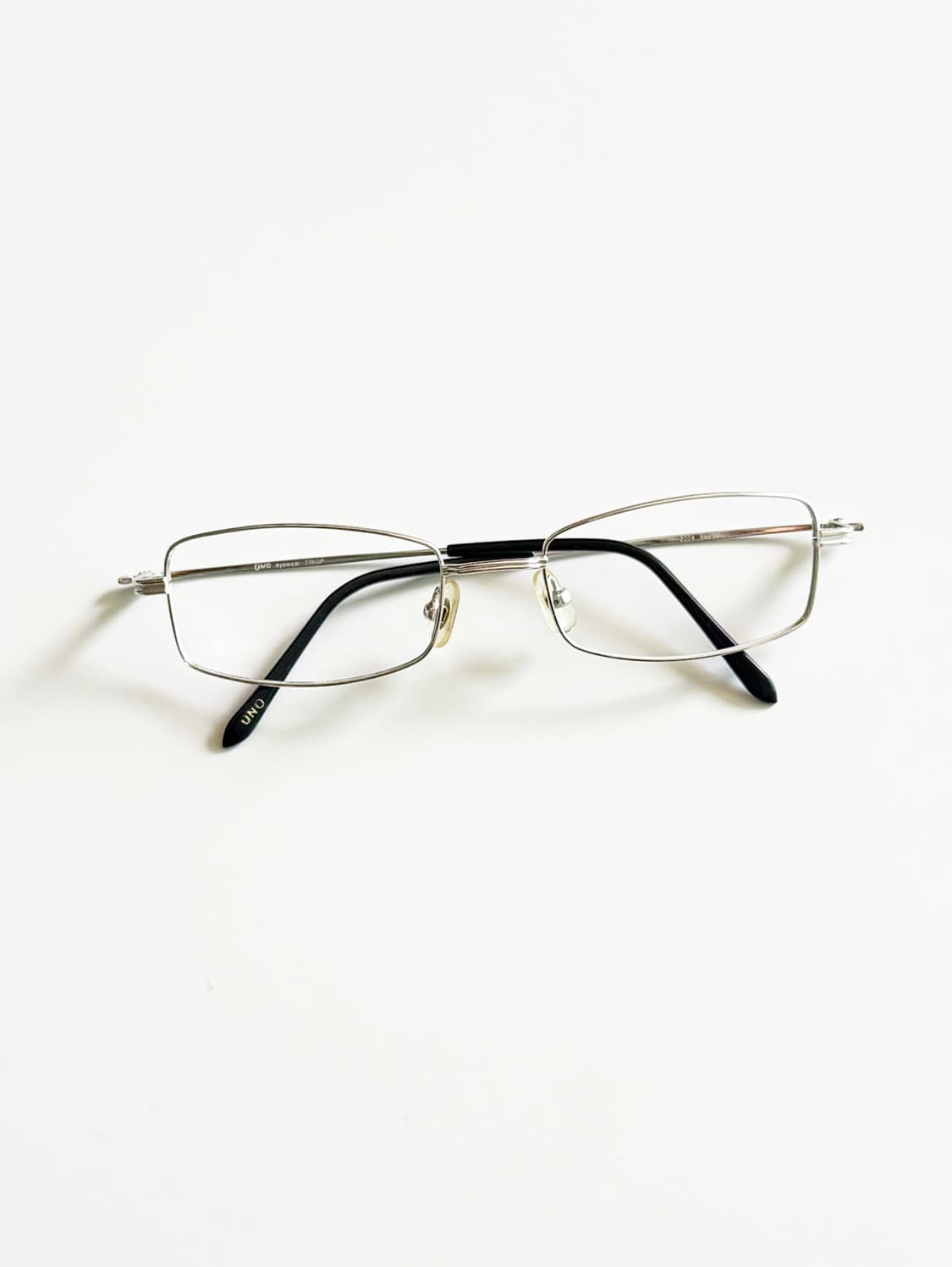 UNO 실버 메탈 슬림 스퀘어 프레임 빈티지 안경 상품이미지2