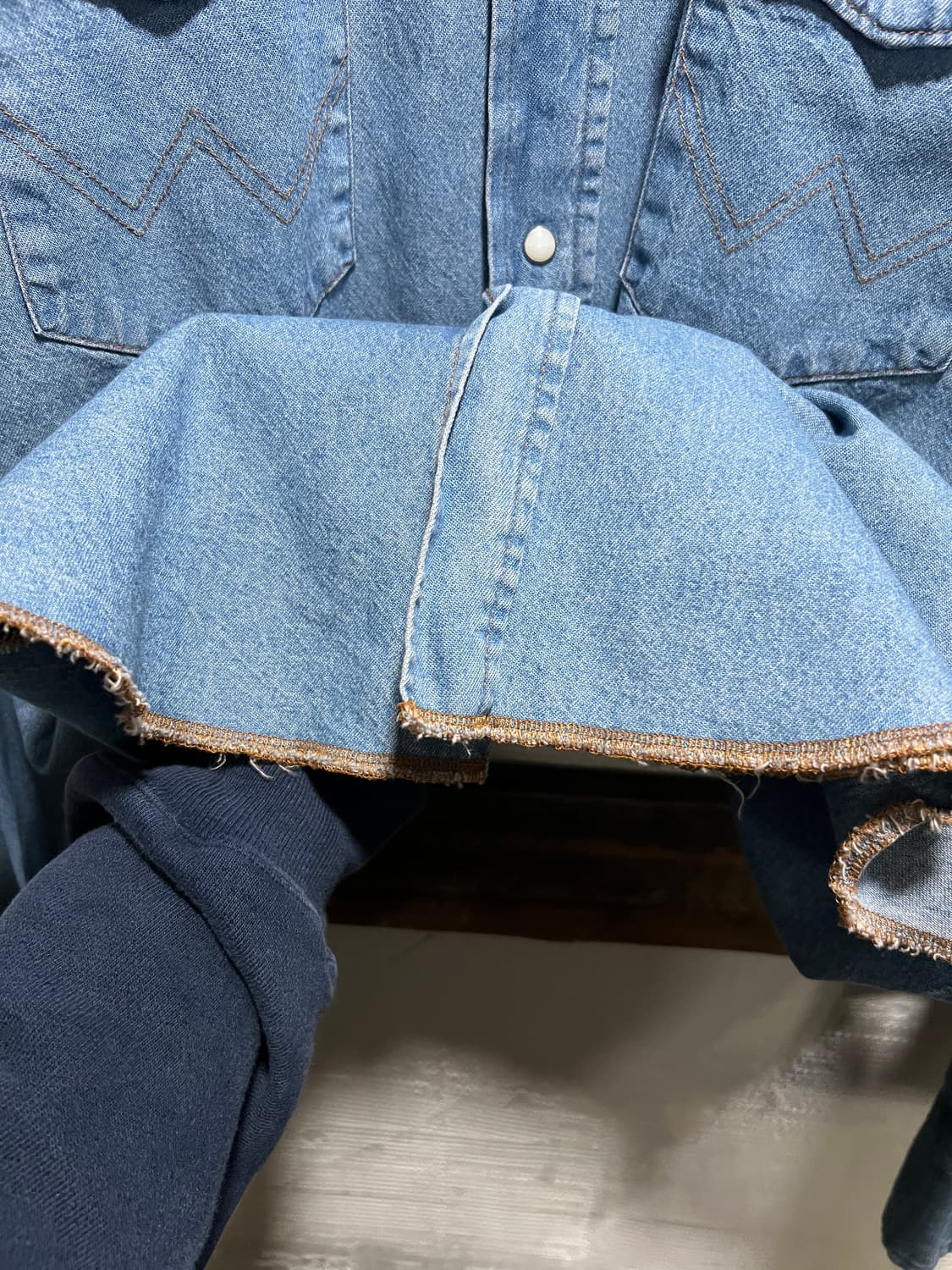 [XL]랭글러 USA 버튼다운 웨스턴 데님 셔츠 상품이미지5