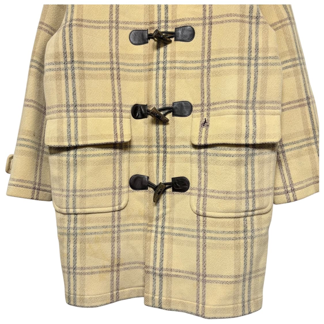 3724 빈폴 베이지 체크 떡볶이코트 더플코트 상품이미지3