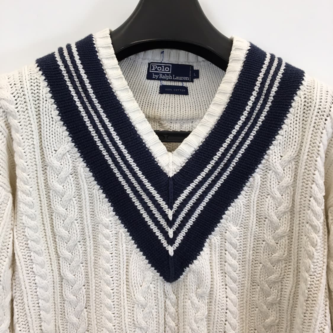 폴로 랄프로렌 90s 크리켓 케이블니트 L 상품이미지2