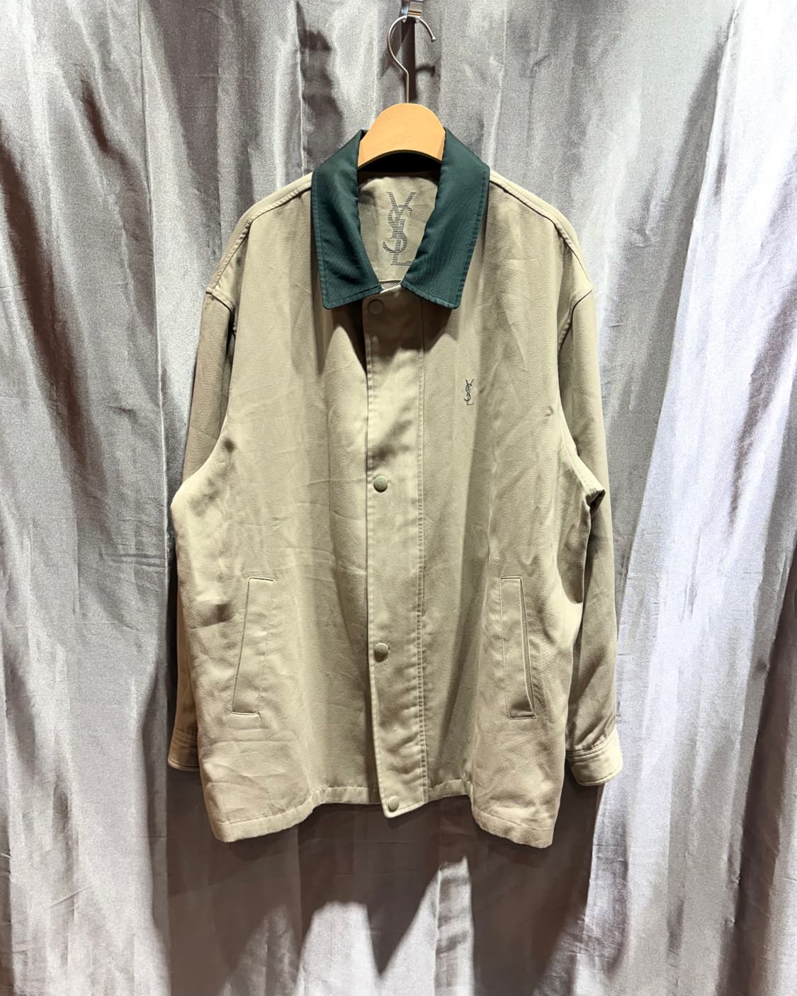 XL YSL 입생로랑 심볼로고 카키베이지 버튼 자켓 상품이미지2