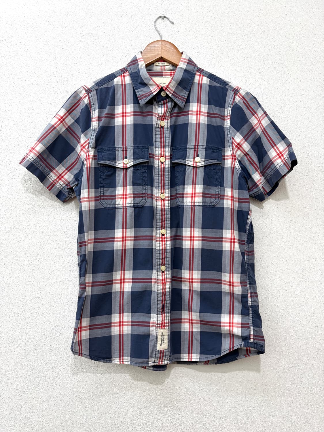 Abercrombie 체크 반팔 셔츠 상품이미지1