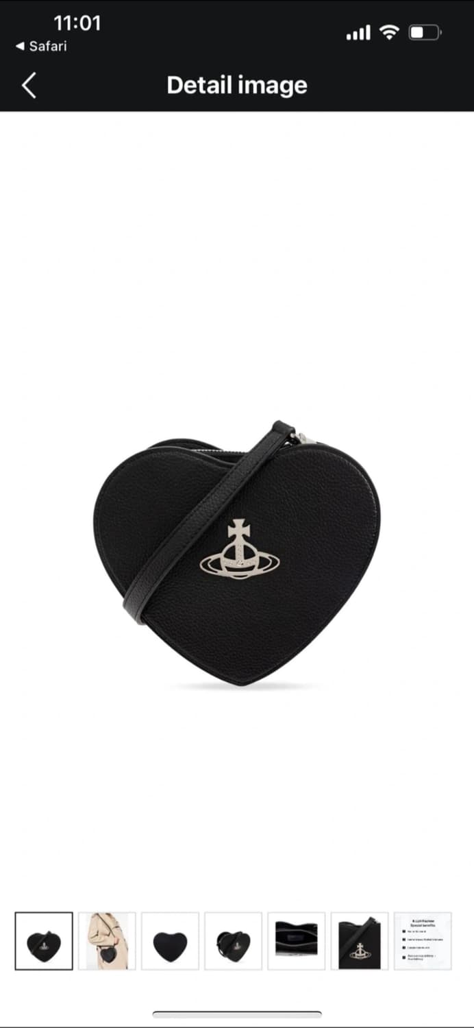 비비안웨스트우드 하트 크로스백 블랙 상품이미지1