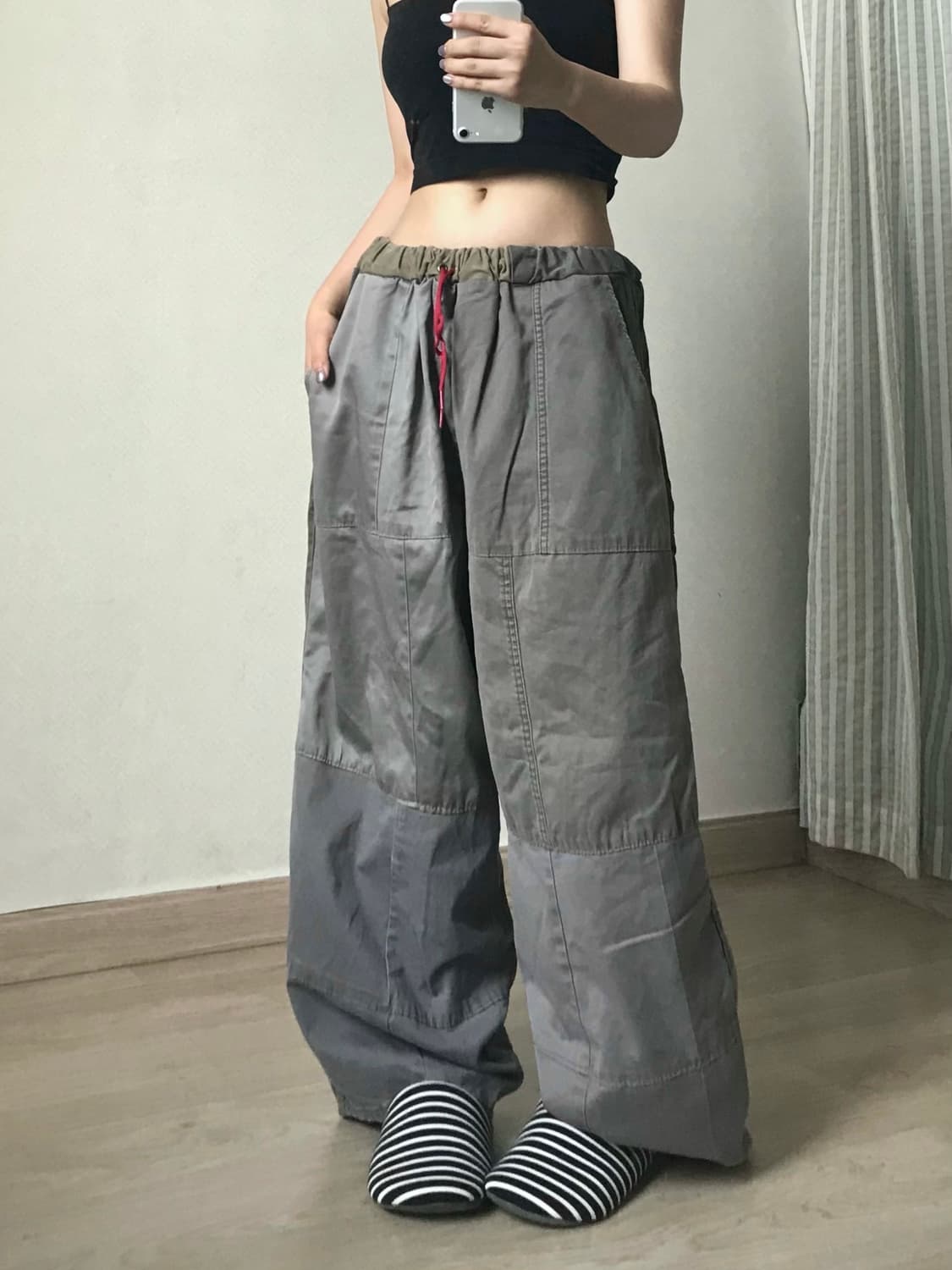 Patchwork khaki made balloon pt 상품이미지2