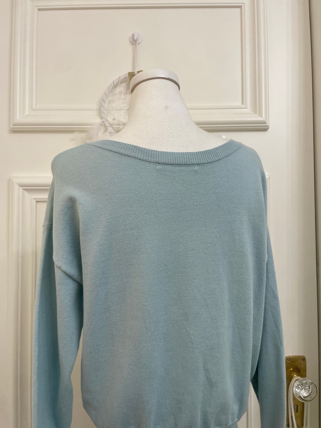 indi mint v-neck basic soft knit top 상품이미지4