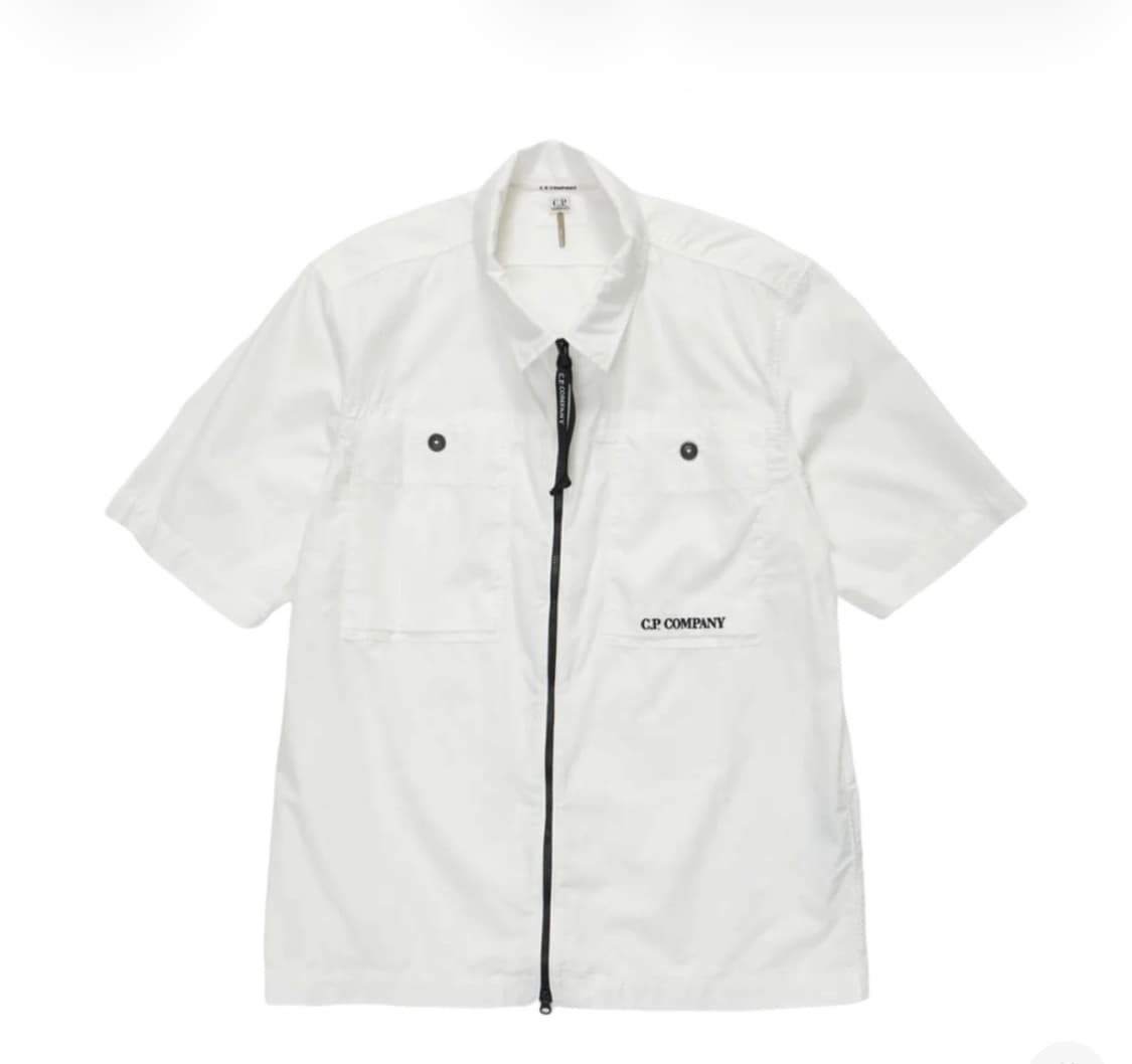(새제품)C.P. 컴퍼니 코튼 립스탑 지퍼 셔츠 거즈 화이트 - 23SS 상품이미지1