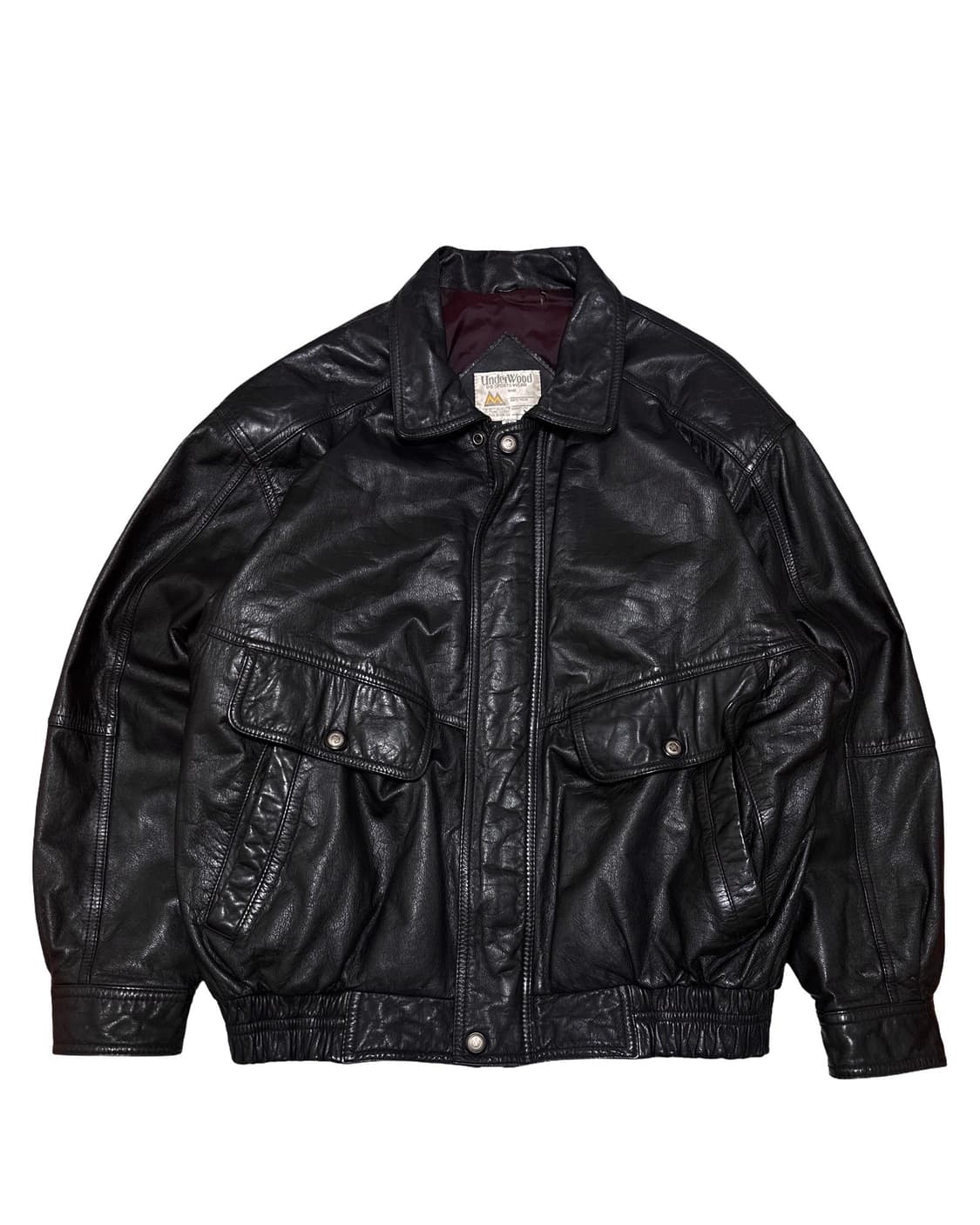 빈티지 블랙 소가죽 봄버 블루종 자켓 상품이미지1