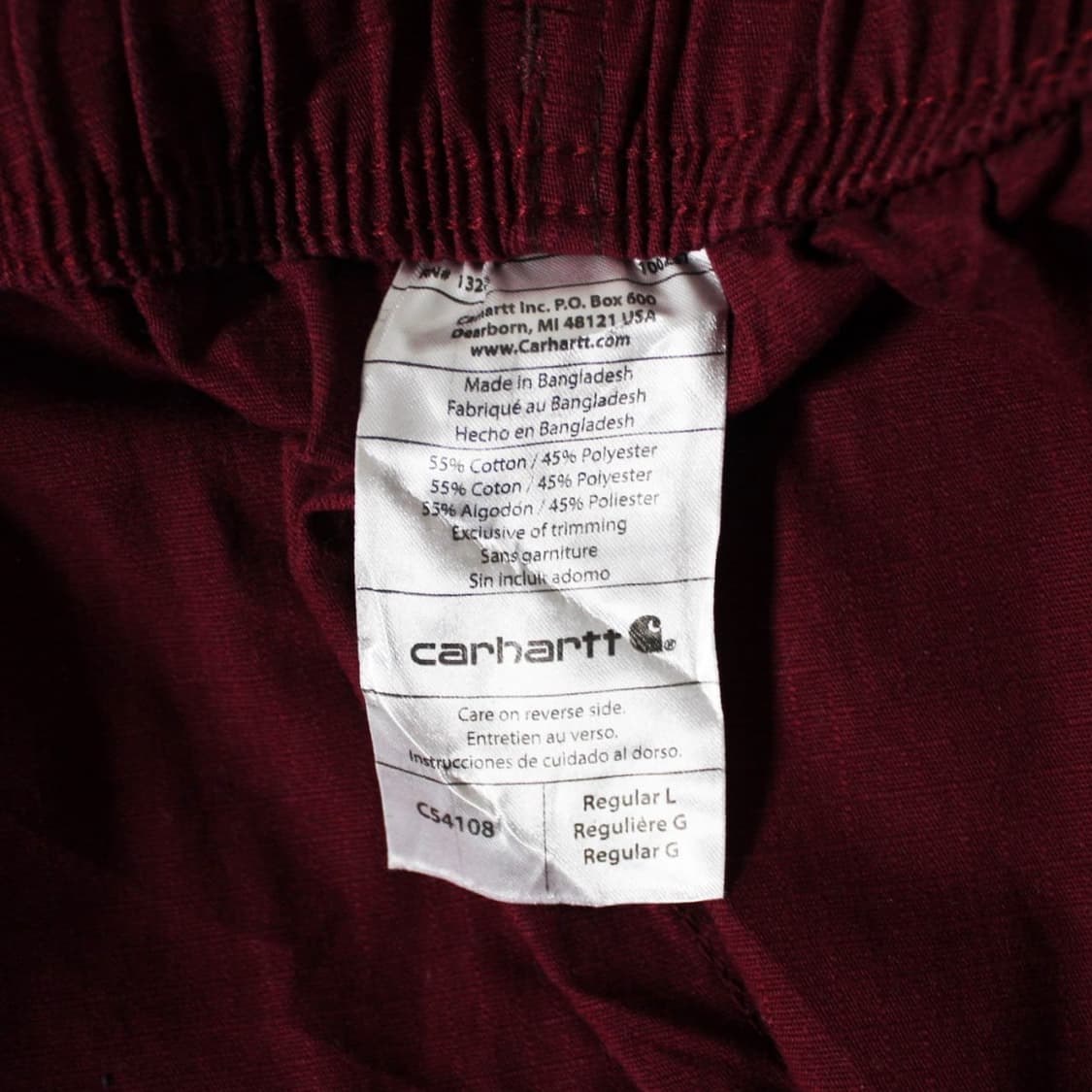 Carhartt 칼하트 버건디 이지 카고팬츠 상품이미지4