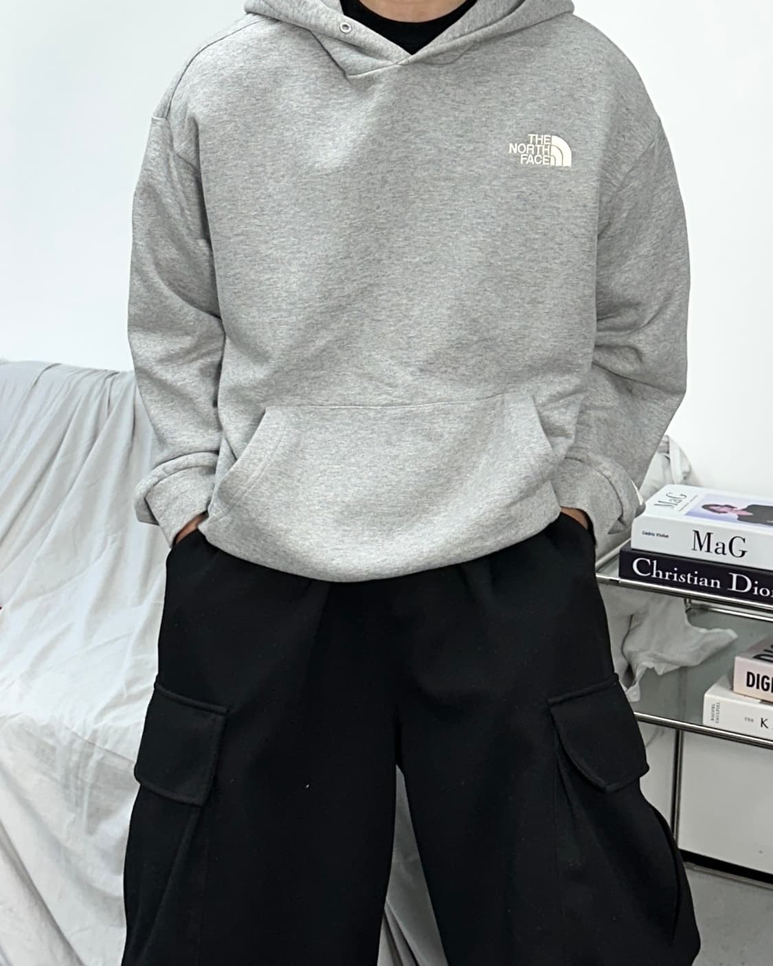 노스페이스 그레이 후드티 XL 상품이미지1