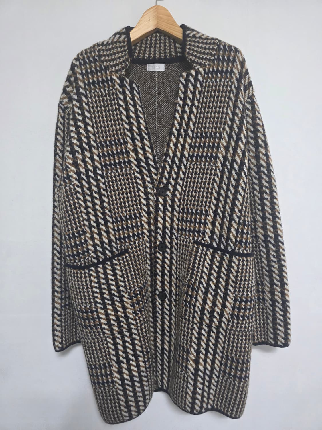 한섬) 타임 TIME  브라운×블랙 글렌체크 울 혼방  재킷  상품이미지1