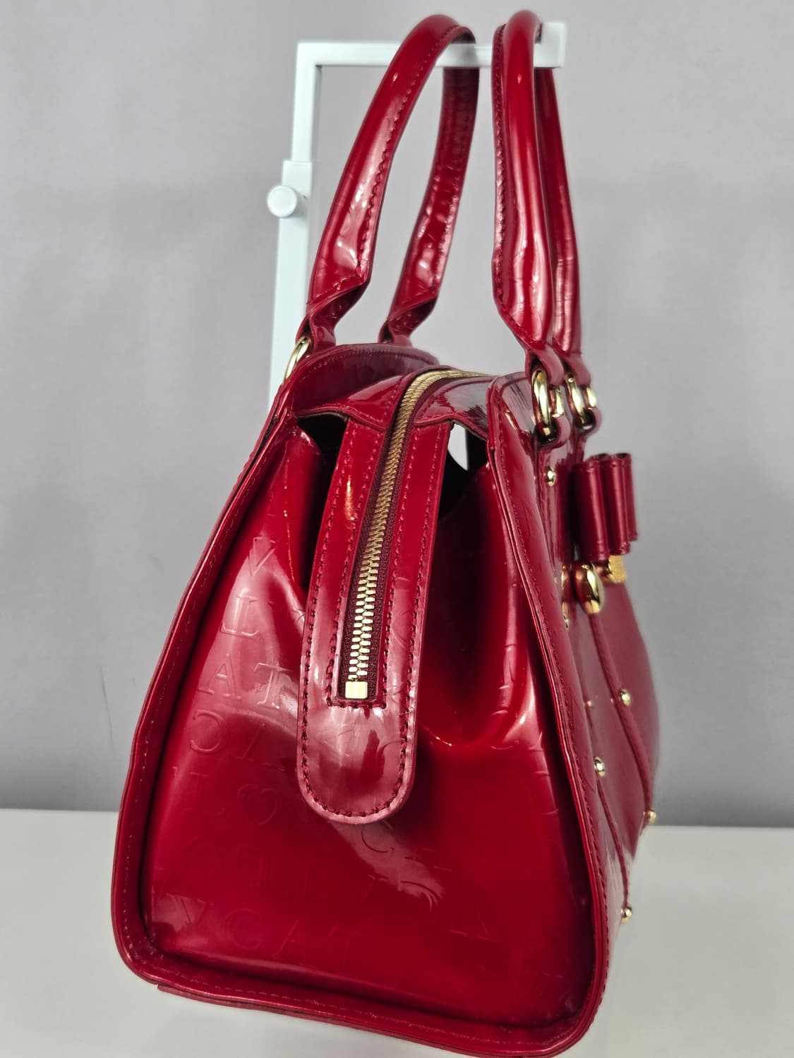 LOVCAT 러브캣 페이던트 애나멜 하트 리본 토트백 가방 정품 상품이미지6