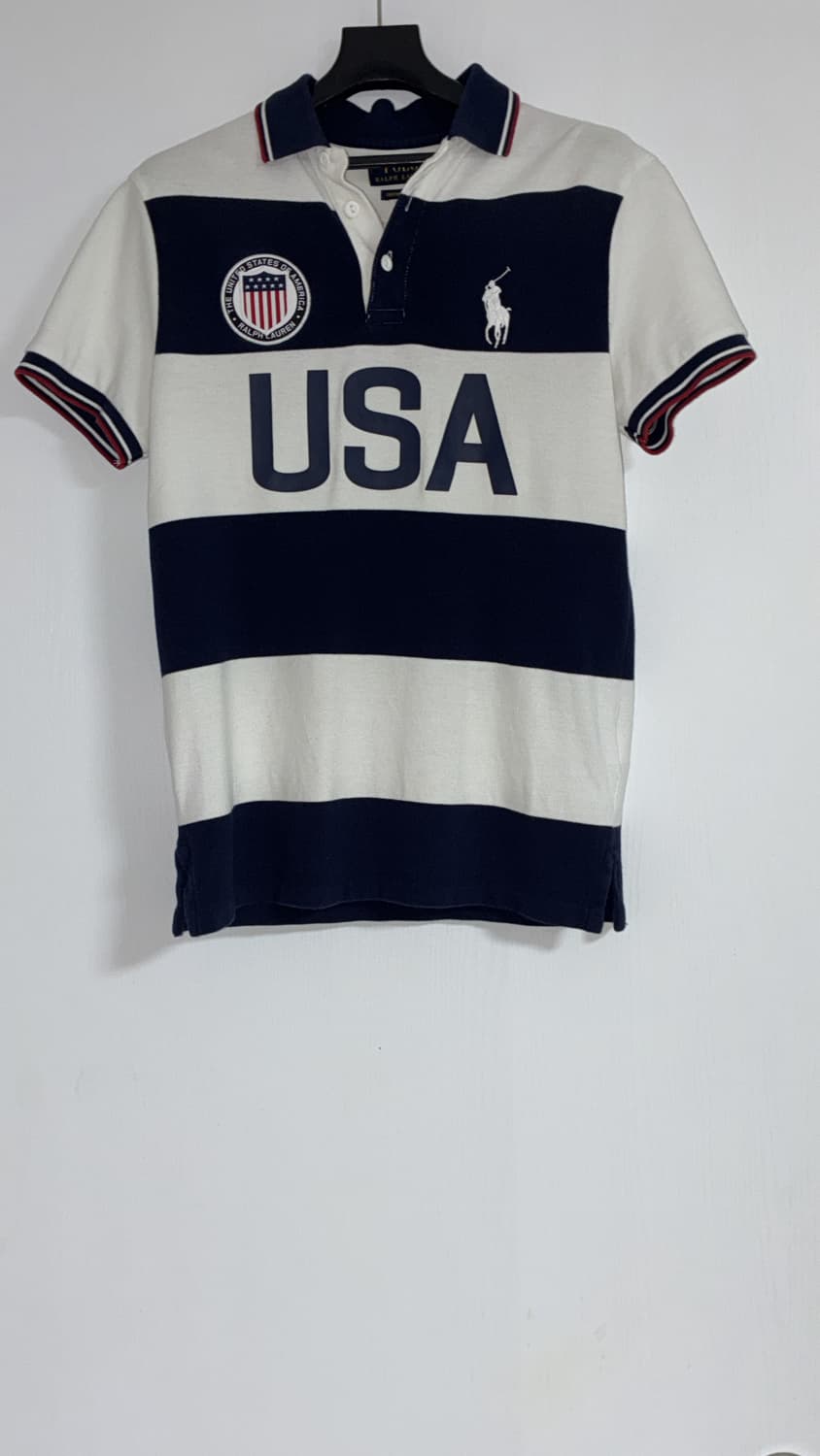 폴로 랄프로렌 USA 올림픽 에디션 빅포니 스트라이프 티셔츠 상품이미지1