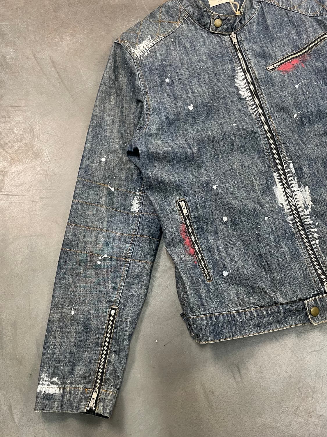 빈티지 페인티드 바이커 자켓 상품이미지5