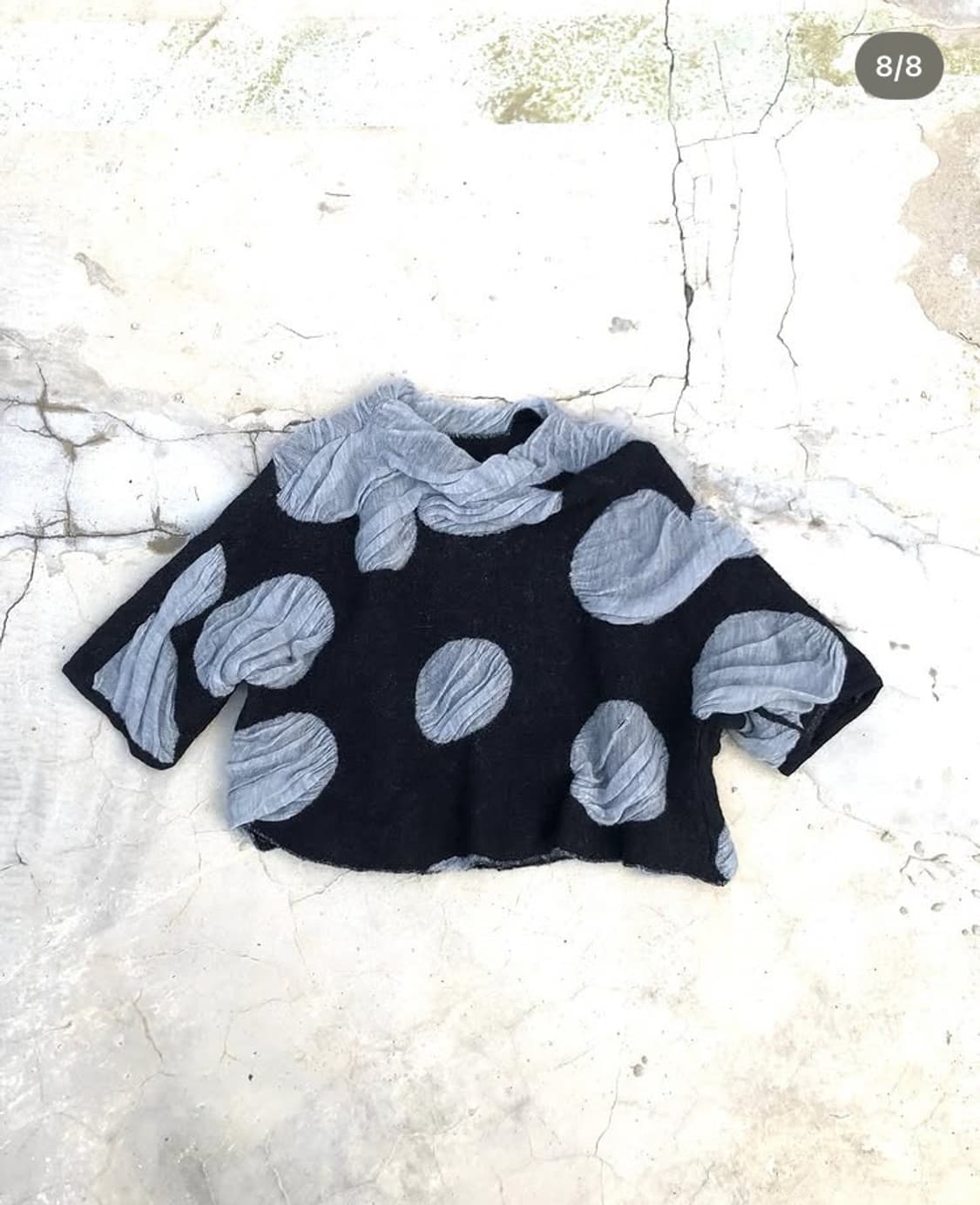 파우닝133 빈티지 팝업 도트 니트 상품이미지3