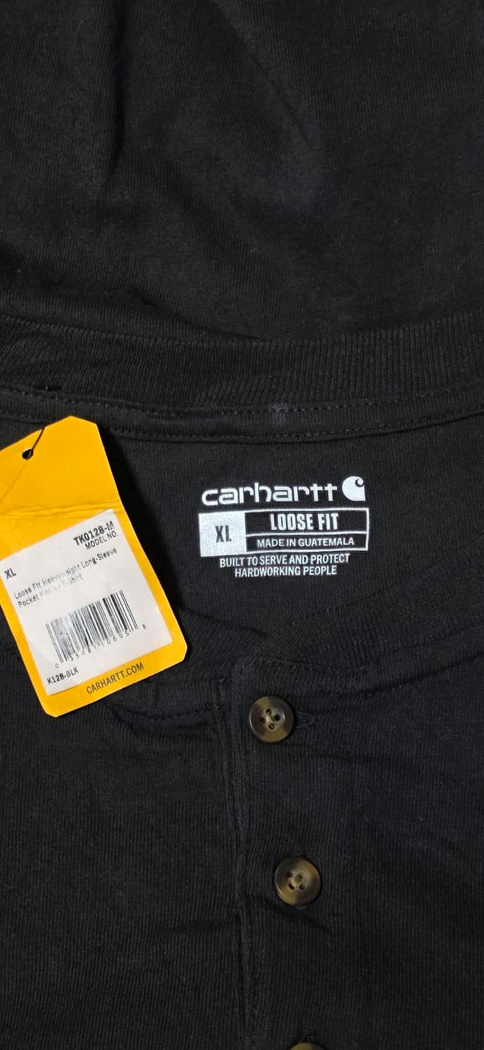 칼하트 블랙 헨리넥 루즈핏 긴팔티셔츠 XL 상품이미지3