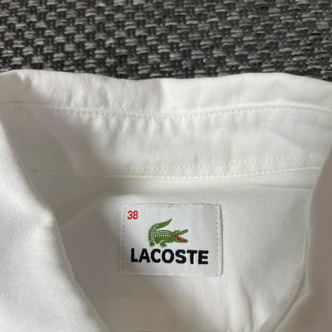 라코스테 화이트 원포켓 긴팔 셔츠 38 상품이미지4