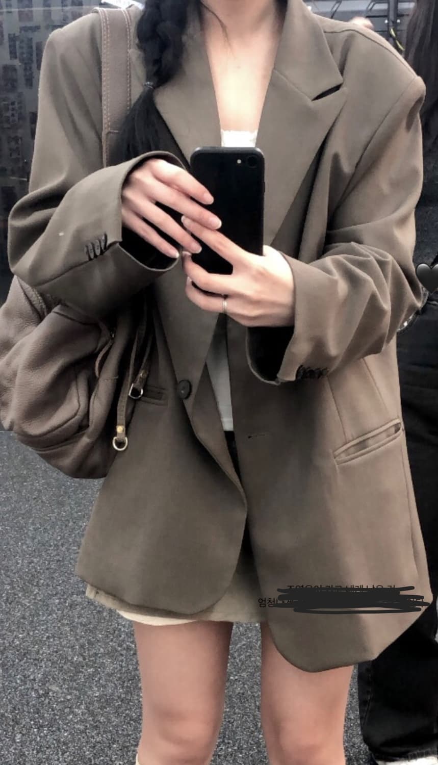 빈티지 오버핏 모카 블레이저 상품이미지1