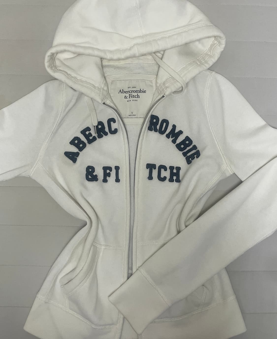 아베크롬비 화이트 딱붙핏 후드집업 상품이미지1