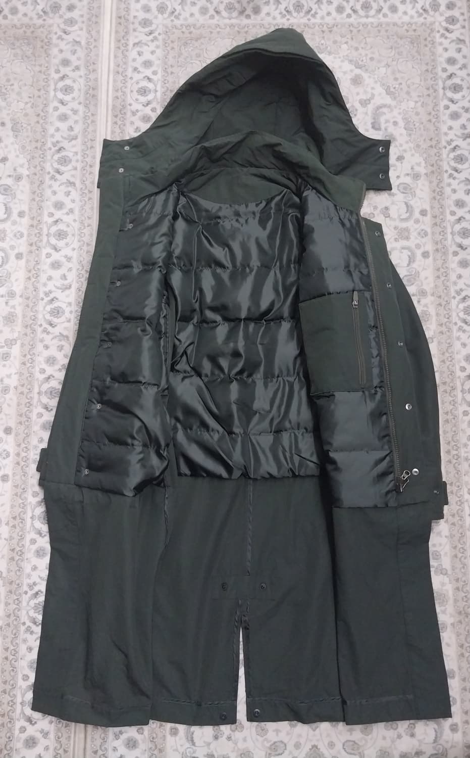 휠라 FILA 후드 롱 패딩 그린 100 상품이미지2