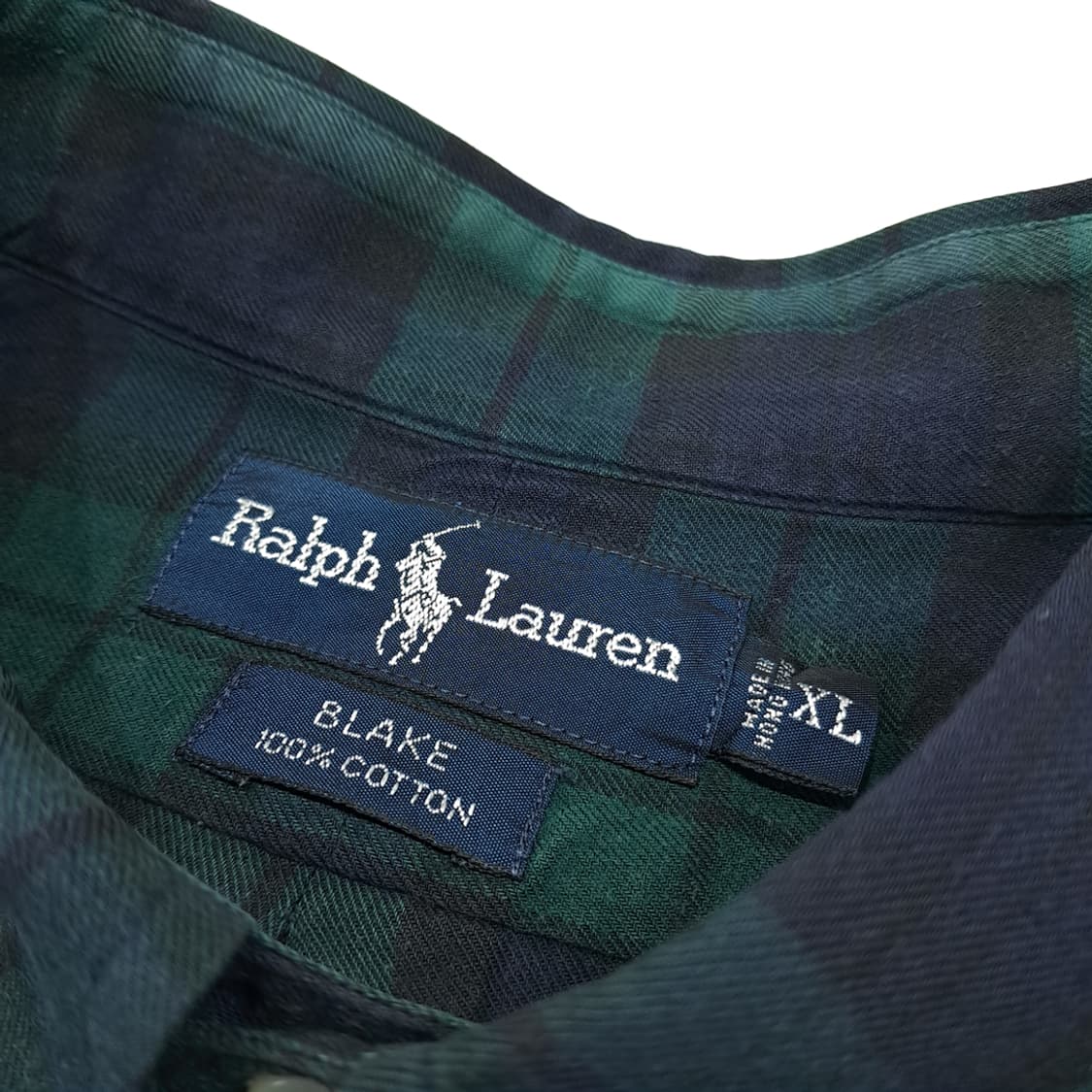 CL681 XL 폴로 90s 홍콩판 클래식 블랙워치 타탄체크 셔츠 남방 상품이미지3