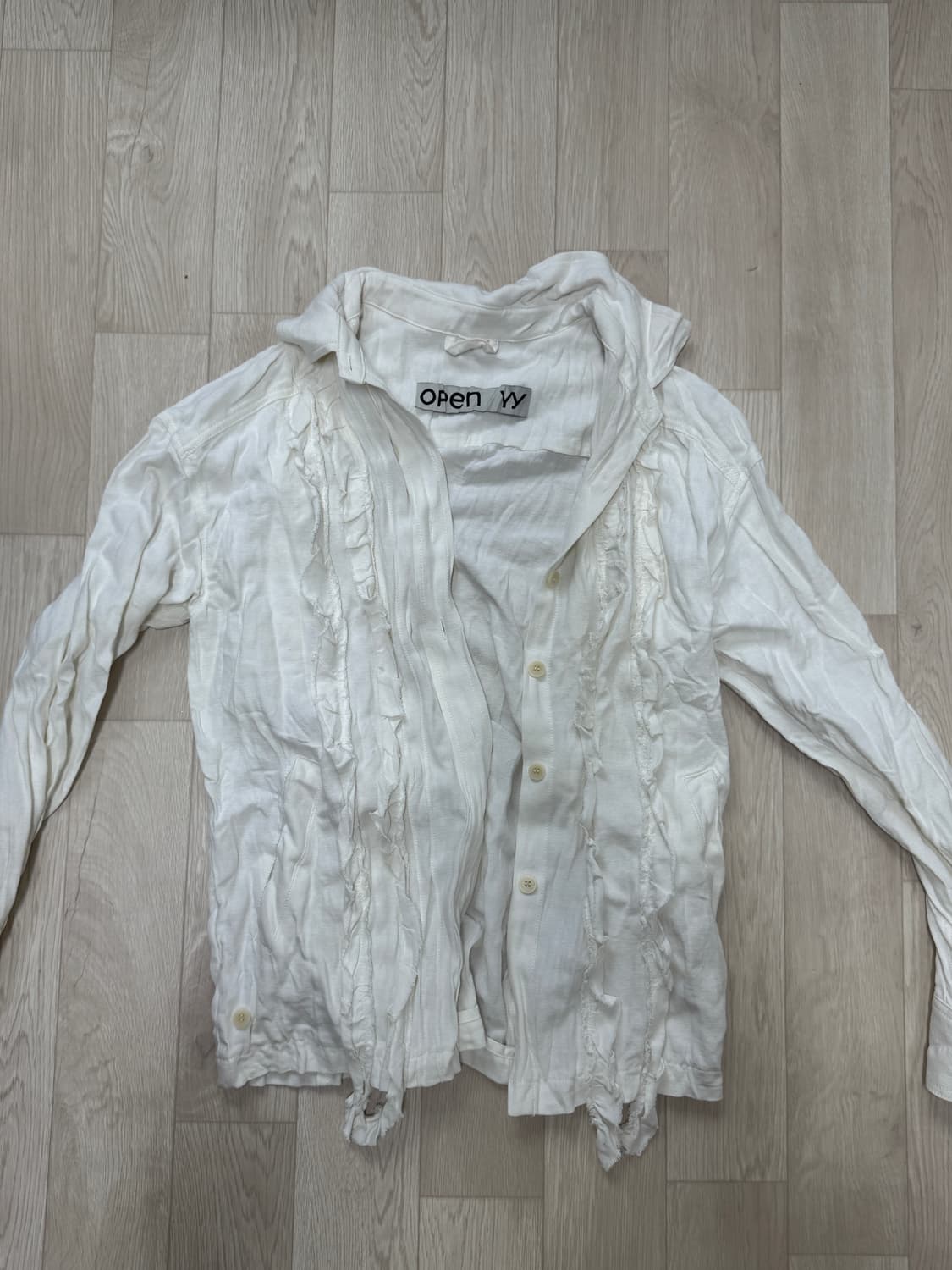 오픈와이와이 openyy 크링클러플셔츠 화이트 상품이미지6