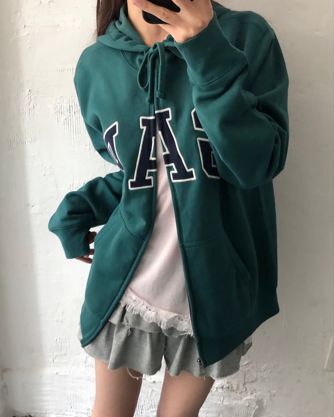 Gap 갭 그린컬러 로고 후드집업 상품이미지8