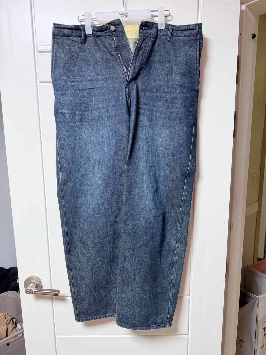 (4)포터리 와이드 데님 미드인디고 상품이미지1