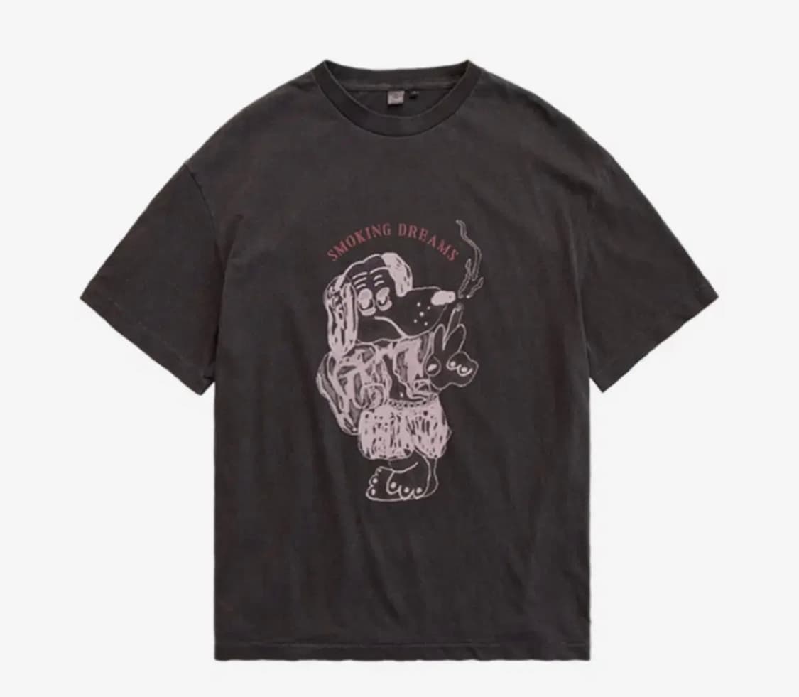 폴리테루 행크 1/2 블루독 티셔츠 퍼플 차콜 상품이미지1