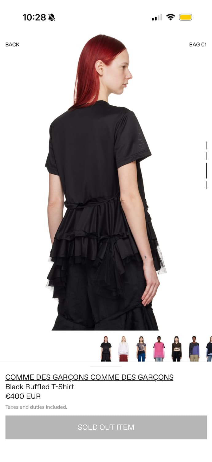Comme Des Garcons Black Ruffled T Shirt 상품이미지7