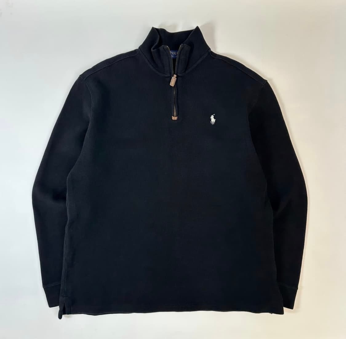 폴로 니트 반집업 블랙 XL 상품이미지1