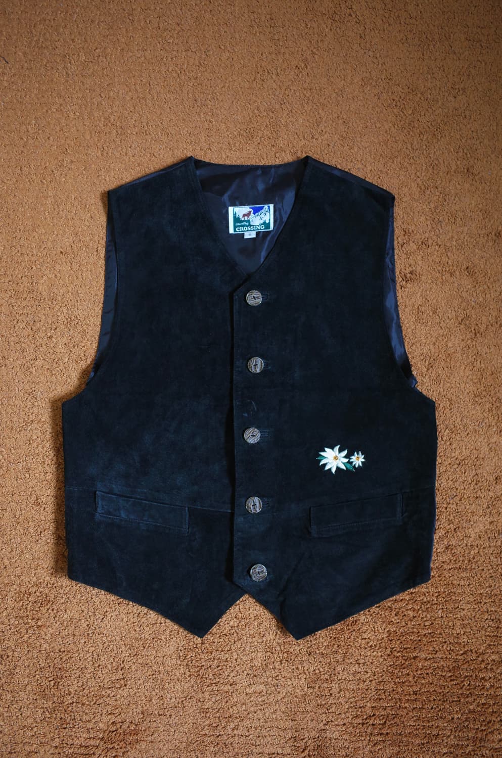 플로럴 자수 스웨이드 베스트 상품이미지1