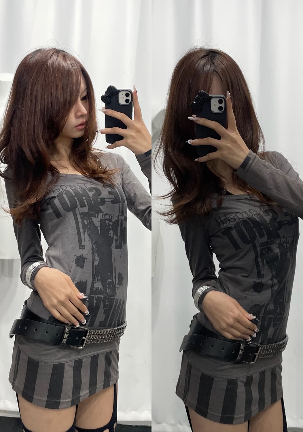 🎸그레이 프린팅 롱슬리브🎸 상품이미지1