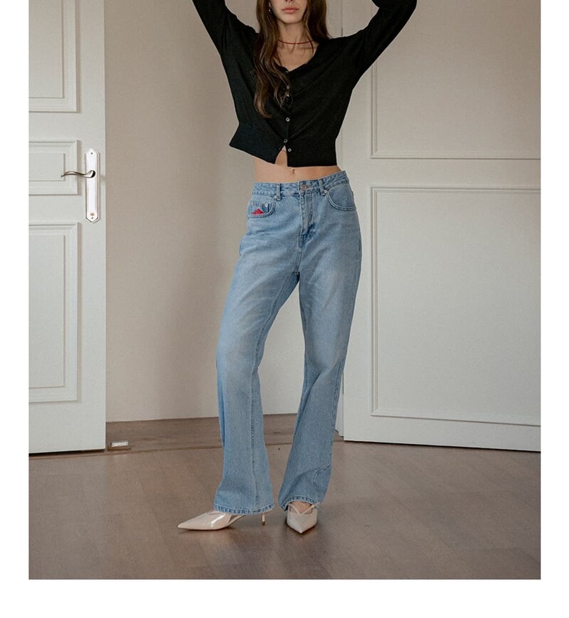 반원아틀리에 로즈 플레어 데님 팬츠 상품이미지3