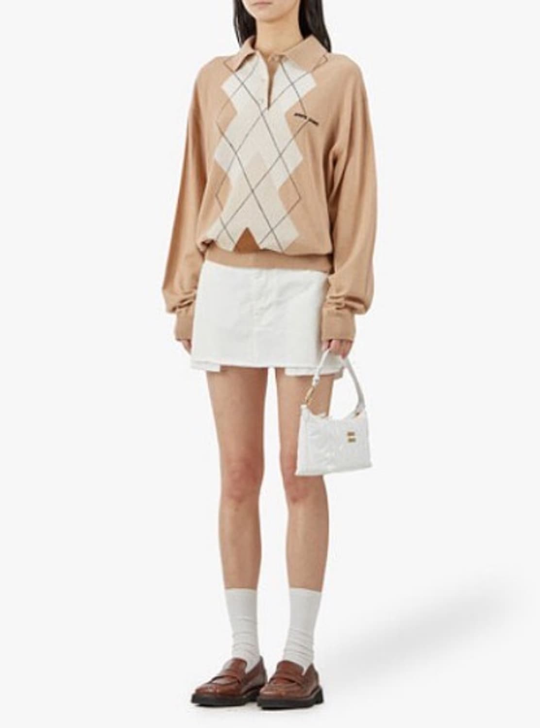 미우미우 캐시미어 아가일 니트 it 36 윤아 전종서 착용 miu miu 상품이미지9