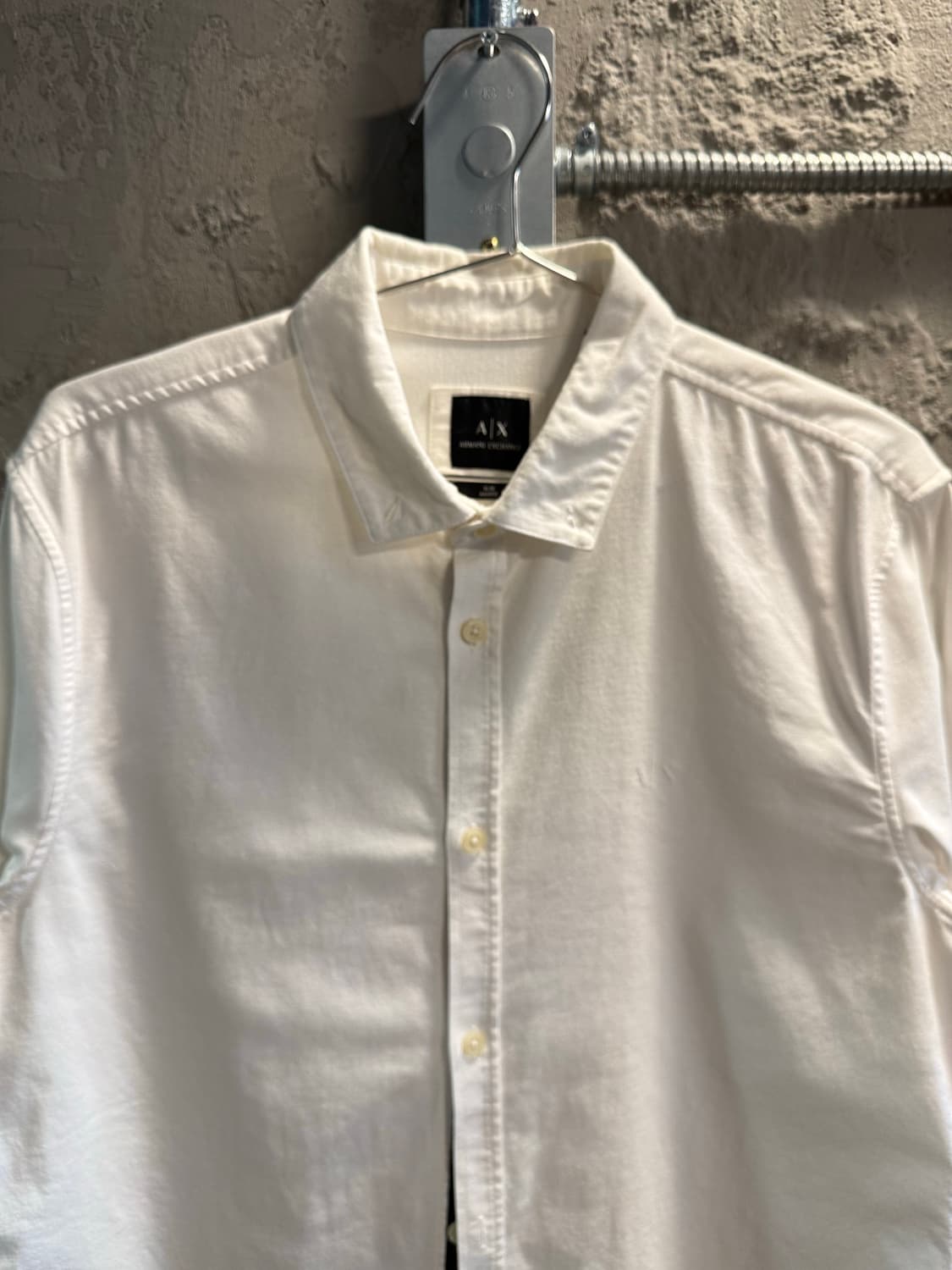 M 알마니익스체인지 ARMANI 슬림핏 코튼 셔츠 화이트 상품이미지5