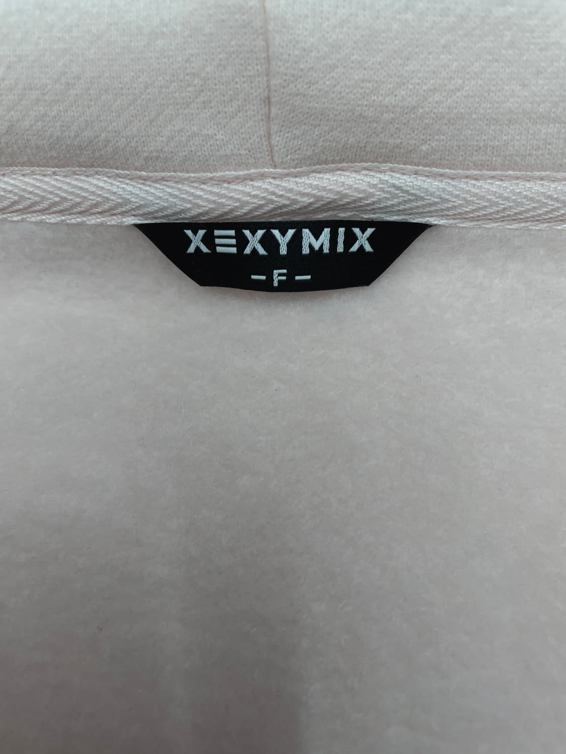 젝시믹스(XEXYMIX) 세피아 핑크 크롭 후드 집업 상품이미지4