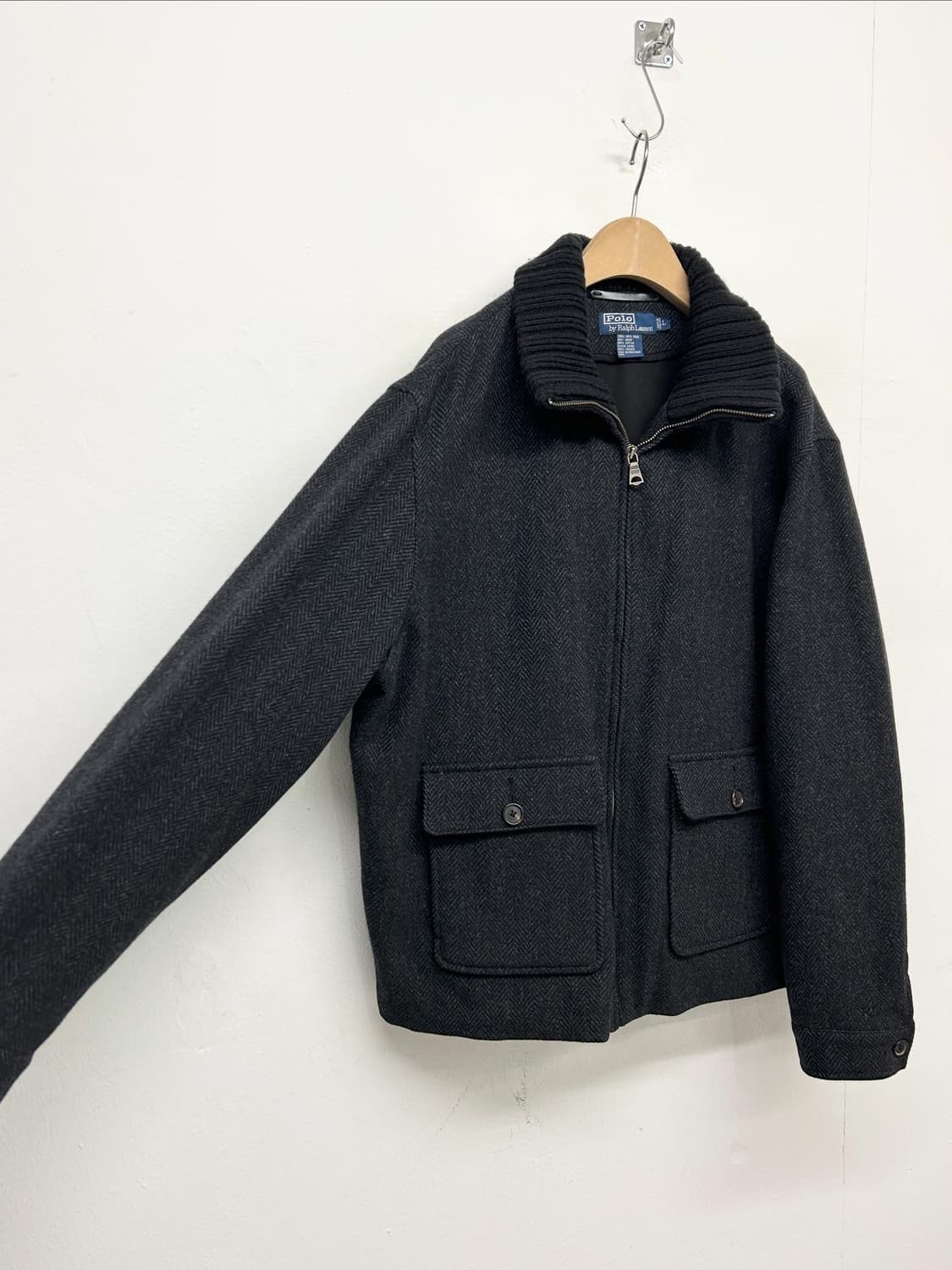 폴로 헤링본 울 자켓 상품이미지2