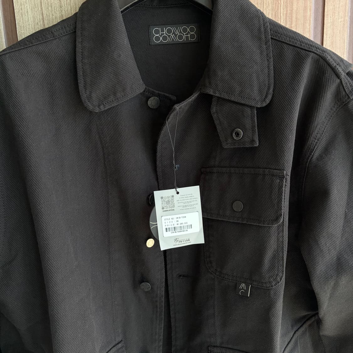 새상품(L)조우 CHOWOO 캔버스 자켓 블랙 상품이미지2