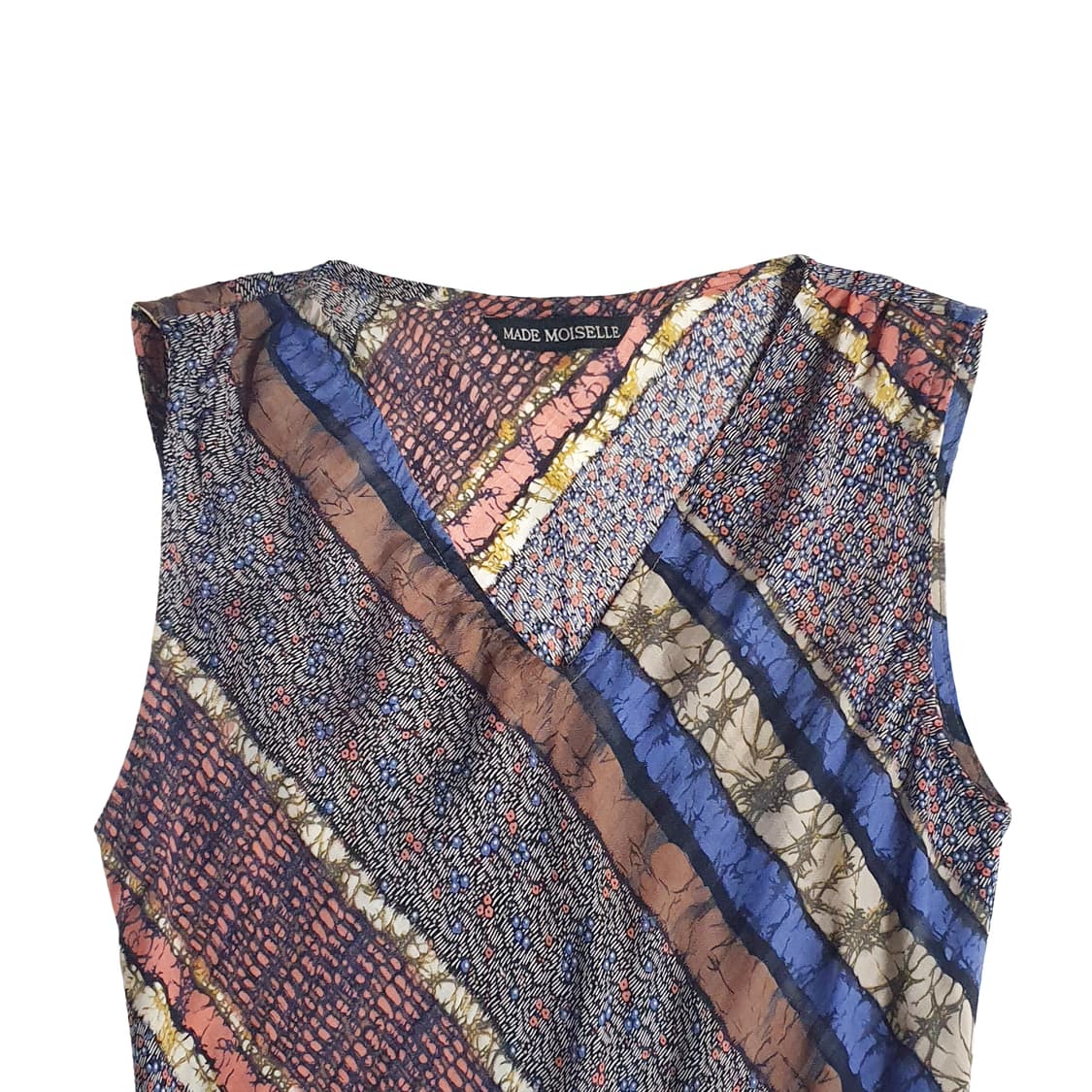 사선 절개 패턴 민소매 롱원피스 상품이미지2