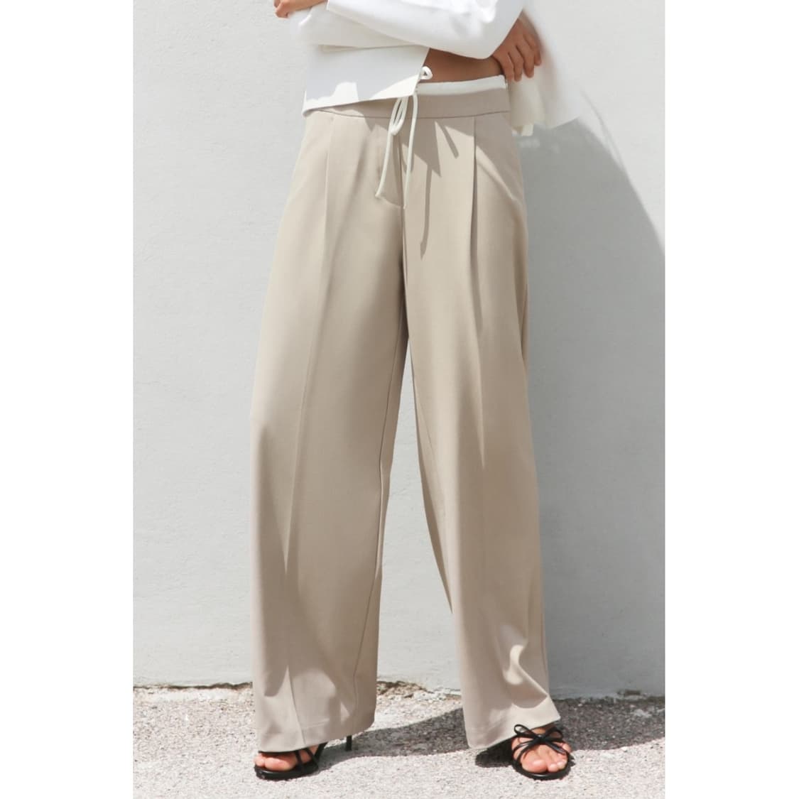 ZARA 자라 더블 웨이스트 팬츠 샌드 xs 상품이미지3