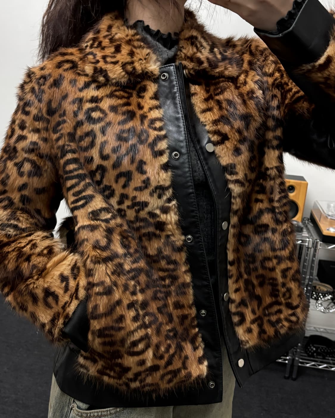 올드 빈티지 레오파드 퍼 레더 자켓 상품이미지3