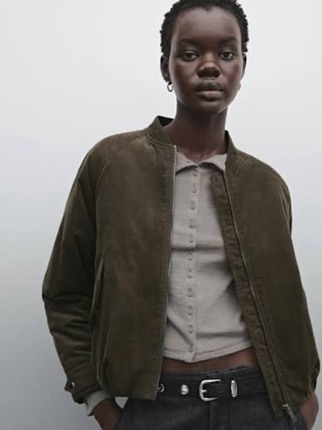 새상품) massimo dutti 코듀로이 퀼팅 봄버자켓 S 상품이미지1
