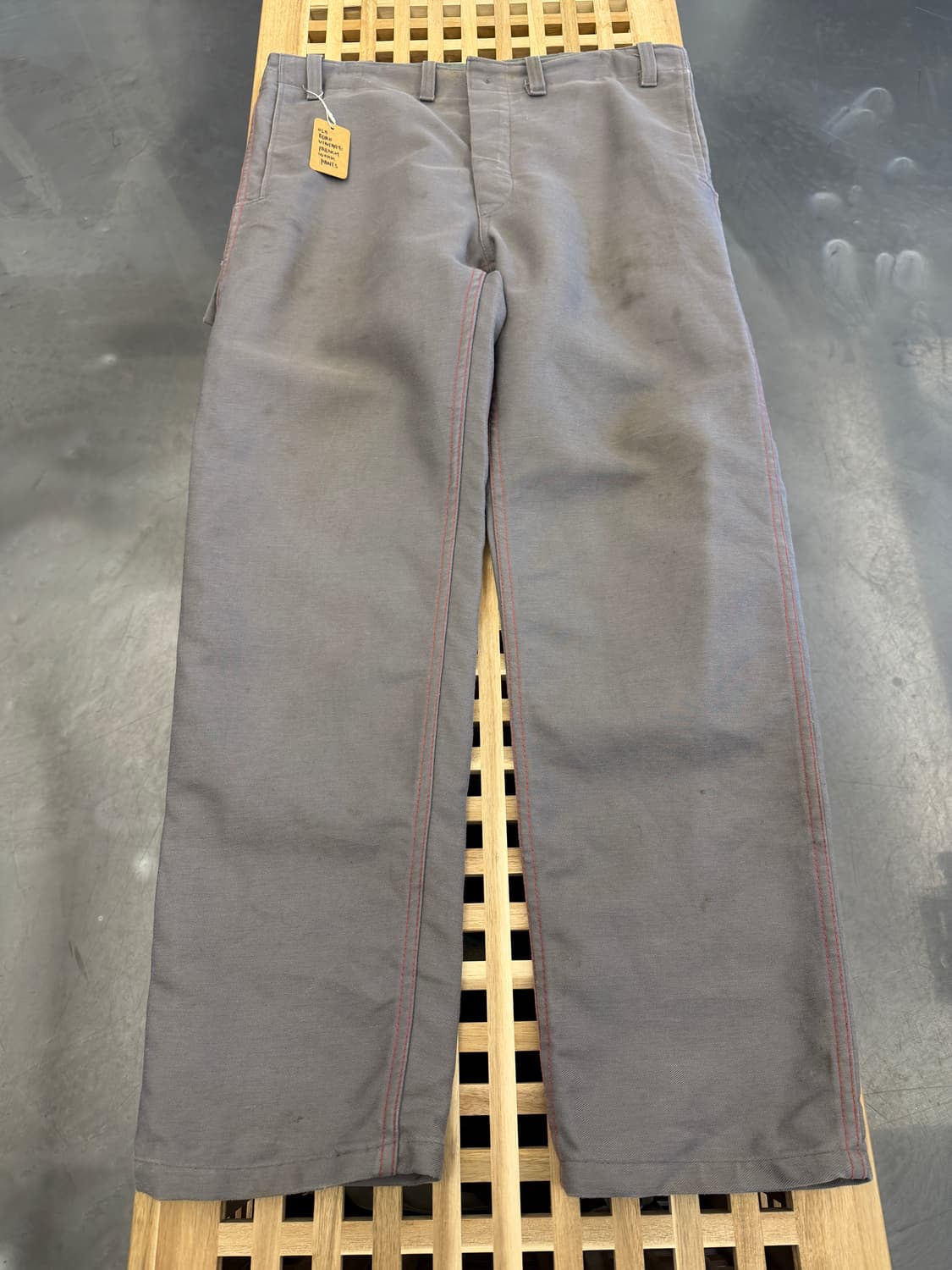 OLD EURO GREY RED STITCH 빈티지 프렌치워크팬츠 상품이미지1
