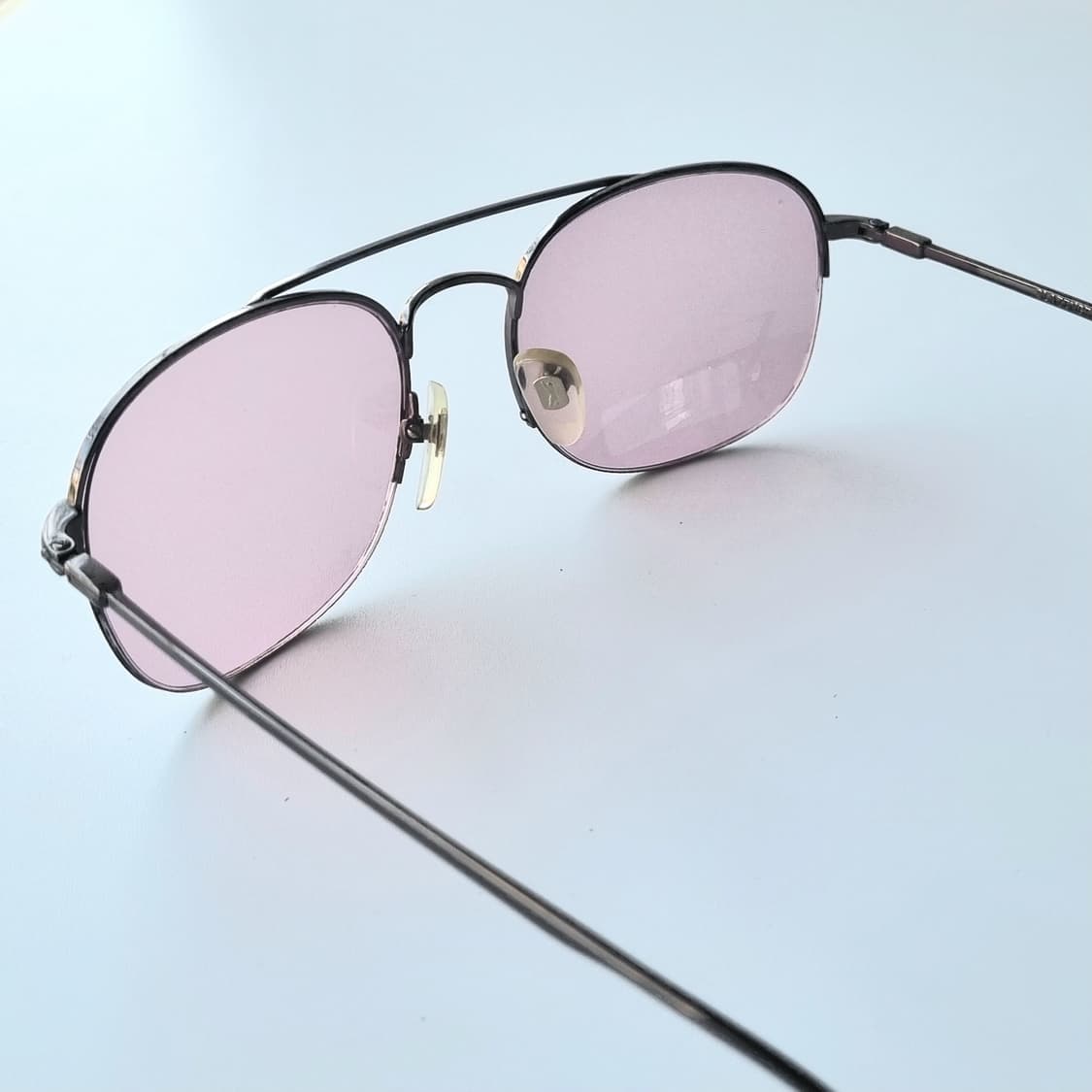 데드스탁 Y2K 스타일 슬림 메탈 프레임 핑크 틴트 선글라스 상품이미지5